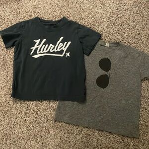 Boys size 4 Hurley and Sunglasses tshirts